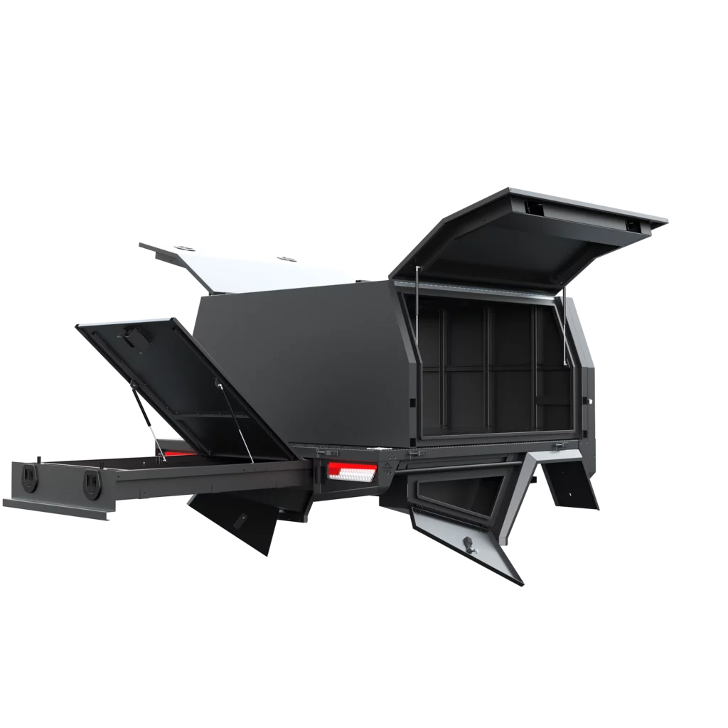 Trojan Canopies 1600mm canopy drivers side with doors open.