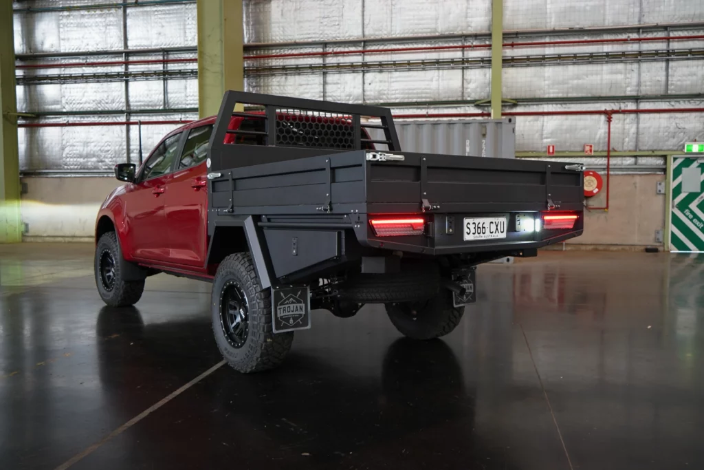 Red Mazda BT50 with 1800mm alloy tray