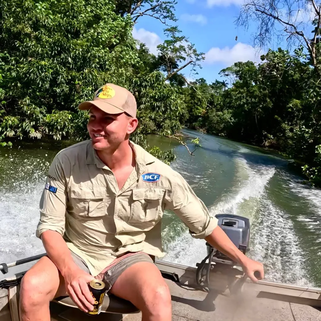 Tom Howe in his boat