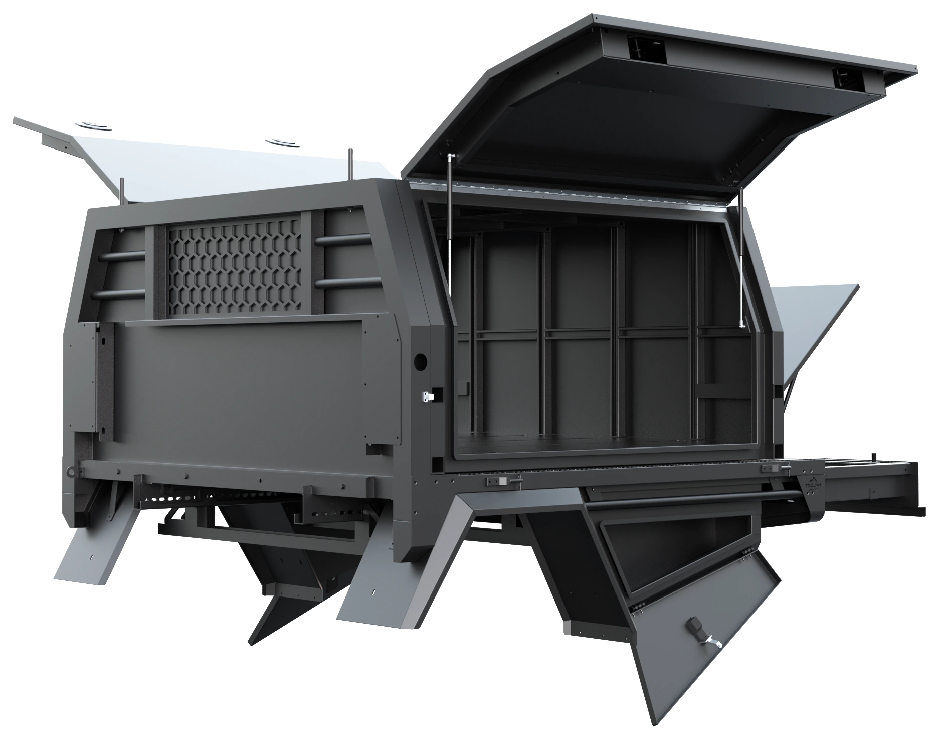 1600mm alloy canopy with doors open